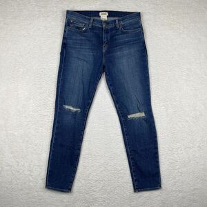 L'AGENCE Jeans Womens 28 Blue Wash Mid Rise Skinny‎ Stretch Denim Distressed